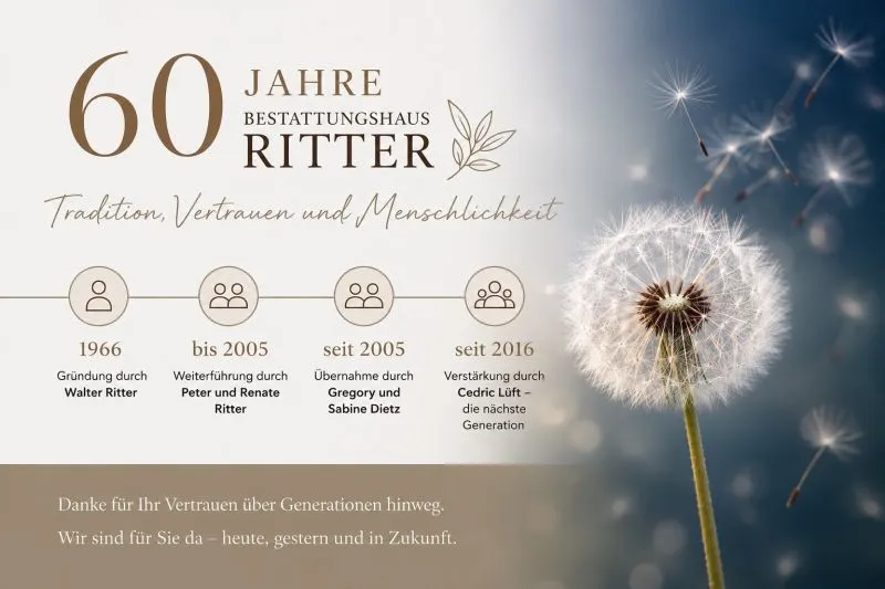 Das Team des Bestattungshauses Pietät Ritter zum 60-jährigen Jubiläum